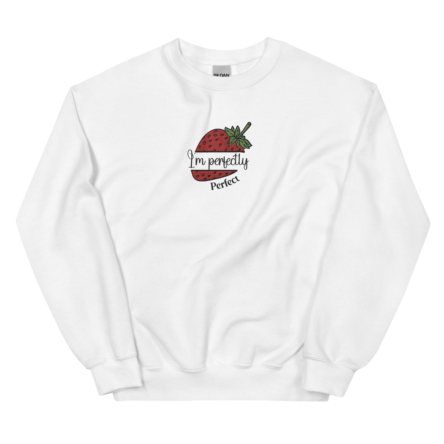 Life Scribbles - I am Perfect Strawberry Sweatshirt White