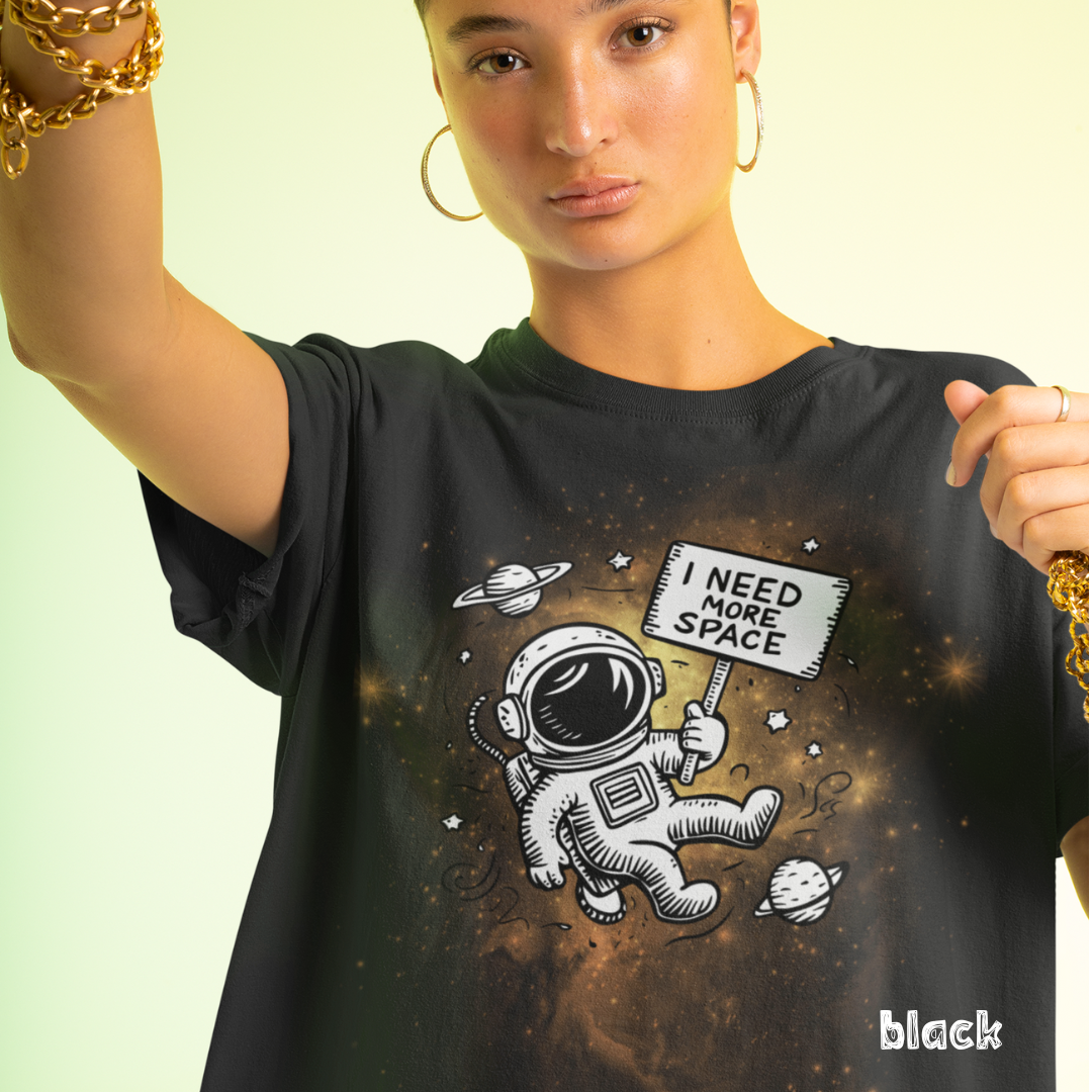 Life Scribbles - I need more space - Sci Fi - Black TShirt