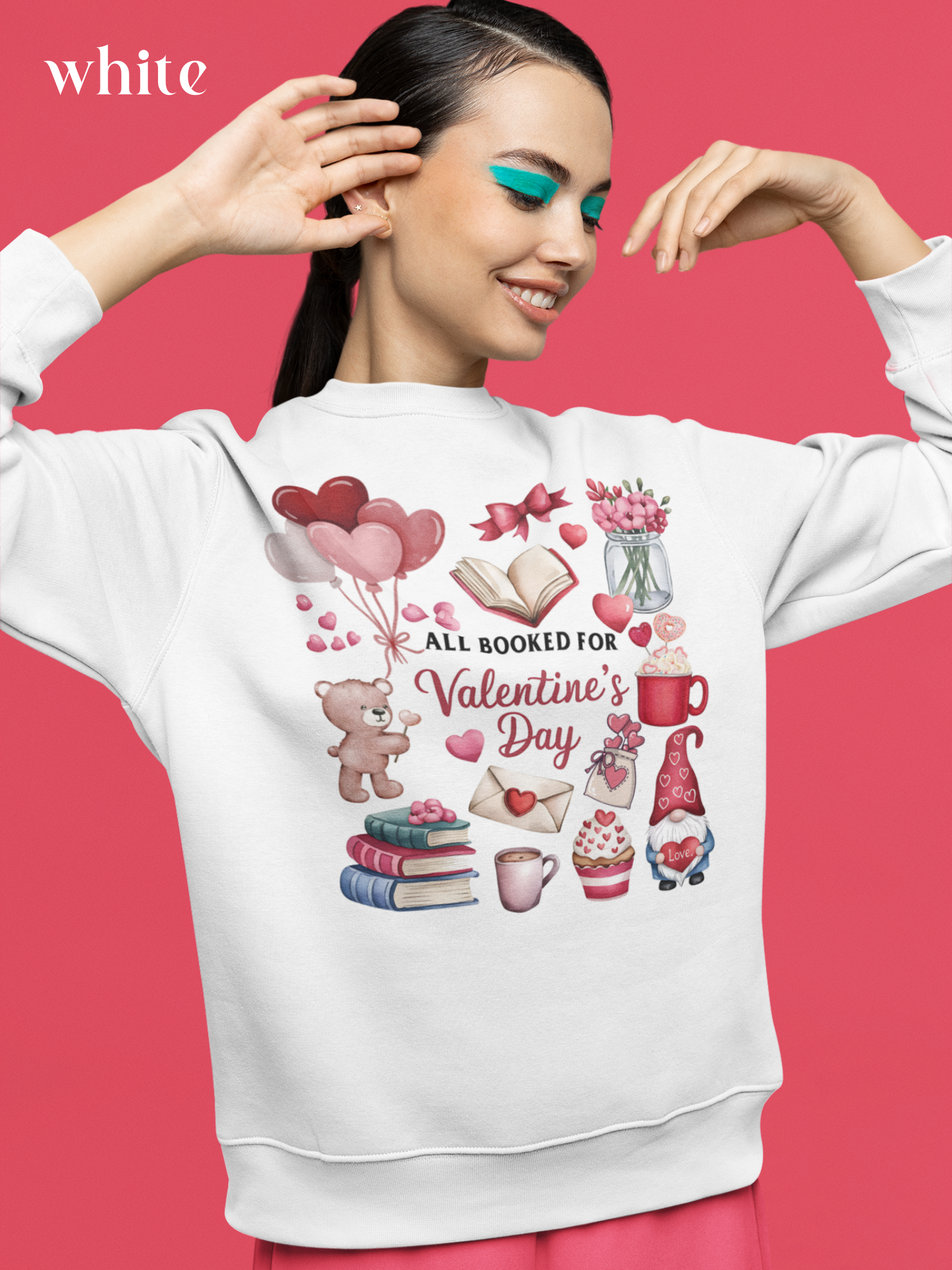 Life Scribbles - Valentines days sweatshirt tshirt - white