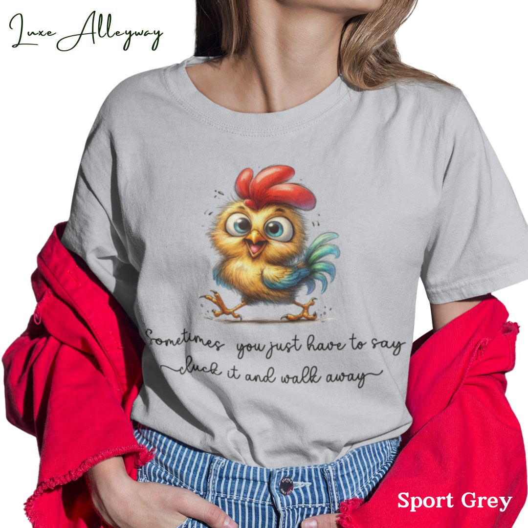 Life Scribbles -  Chuck Chick Sarcastic  - Motivational - Funny - T-shirt - Sport Grey