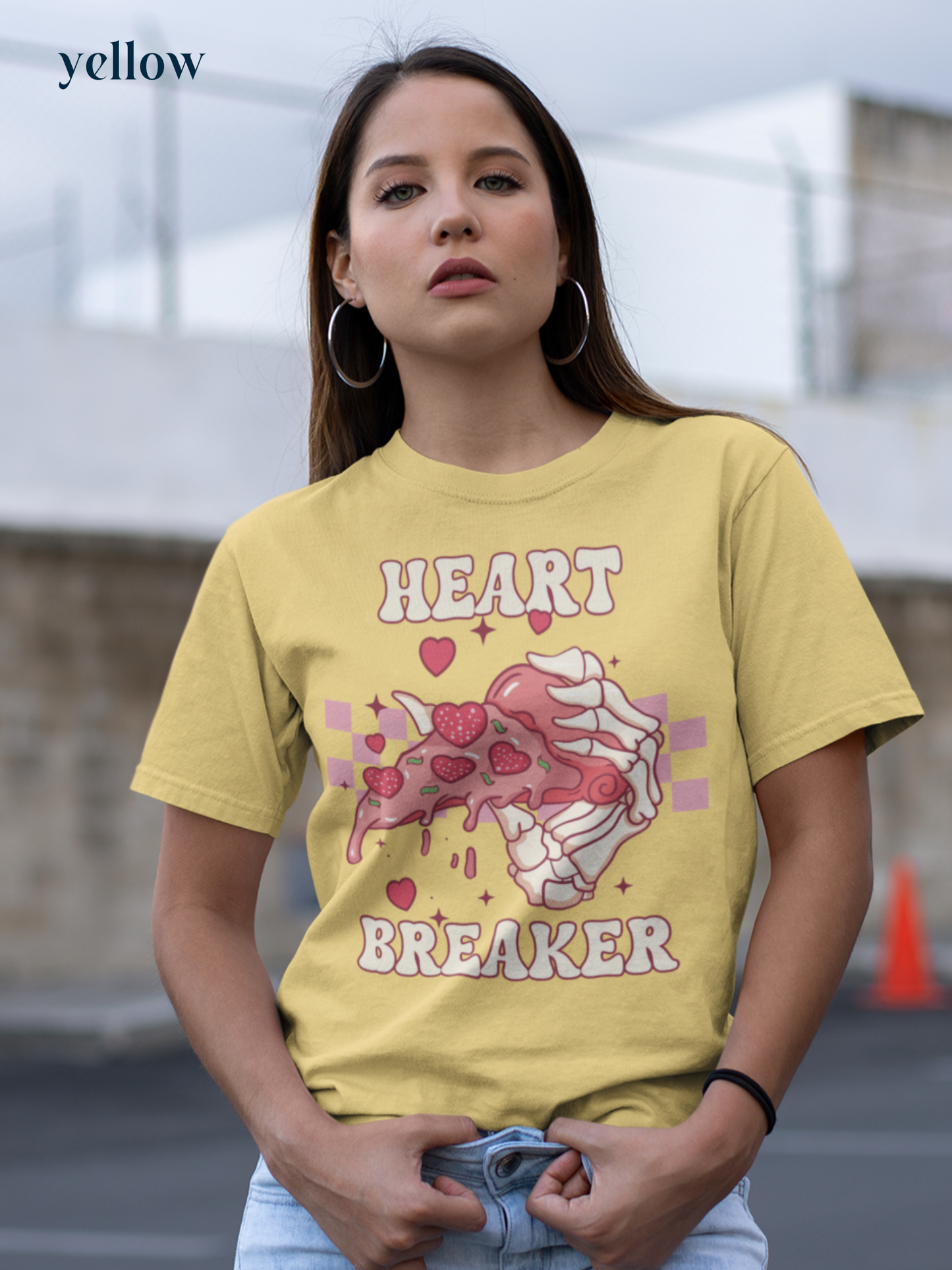 Life Scribbles - Heart Breaker Valentines day T-Shirt - Yellow