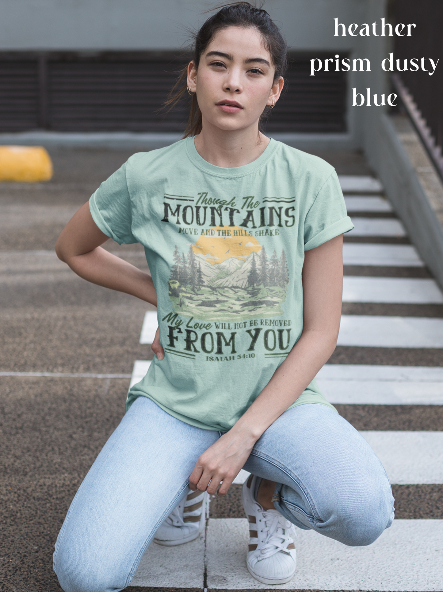 Life Scribbles - Christian Faith - Mountain - Camp T-shirts - heather prism dusty blue