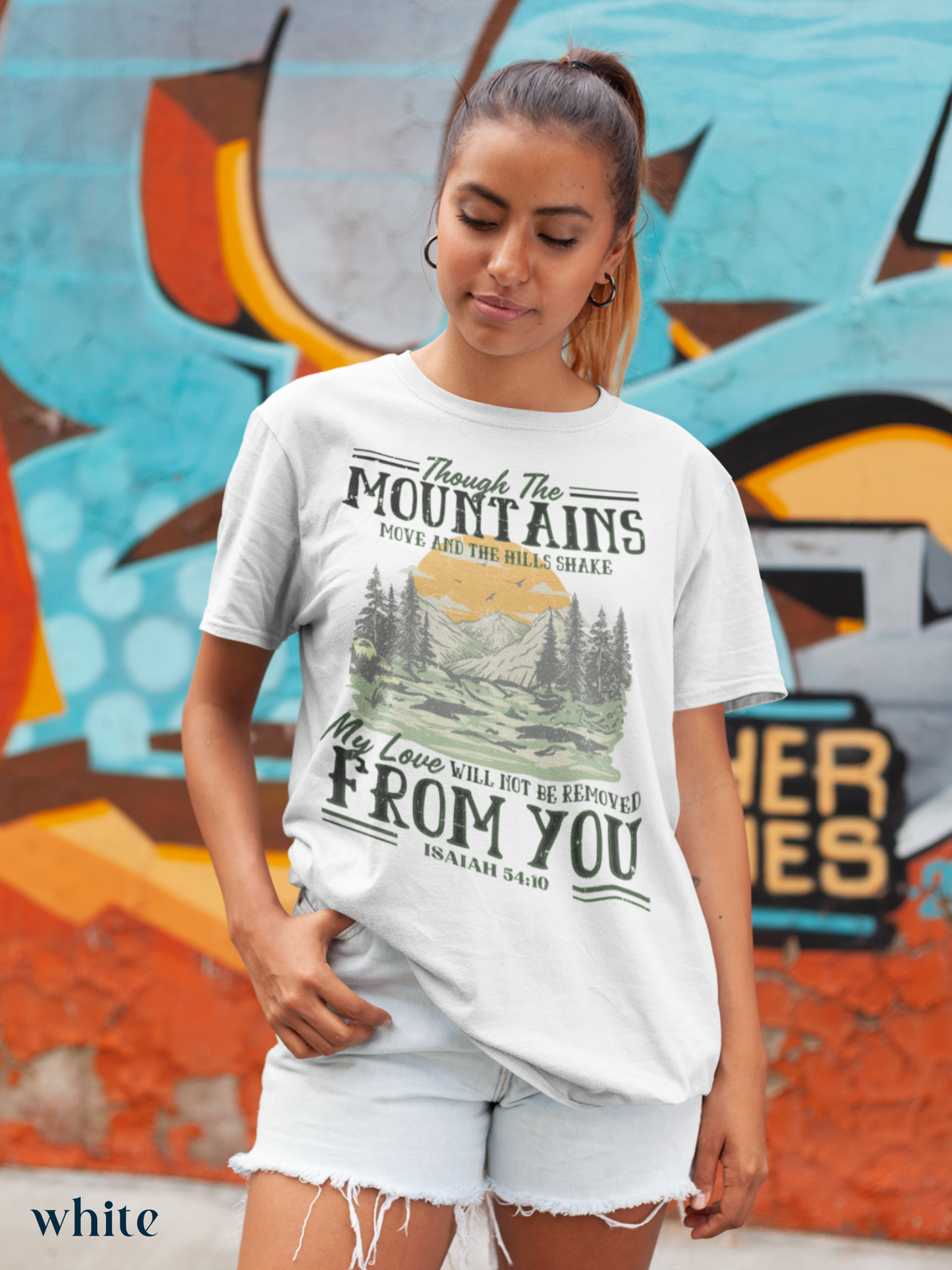 Life Scribbles - Christian Faith - Mountain - Camp T-shirts - White